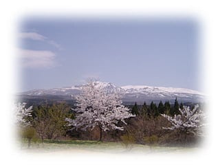 病院から見える鳥海山